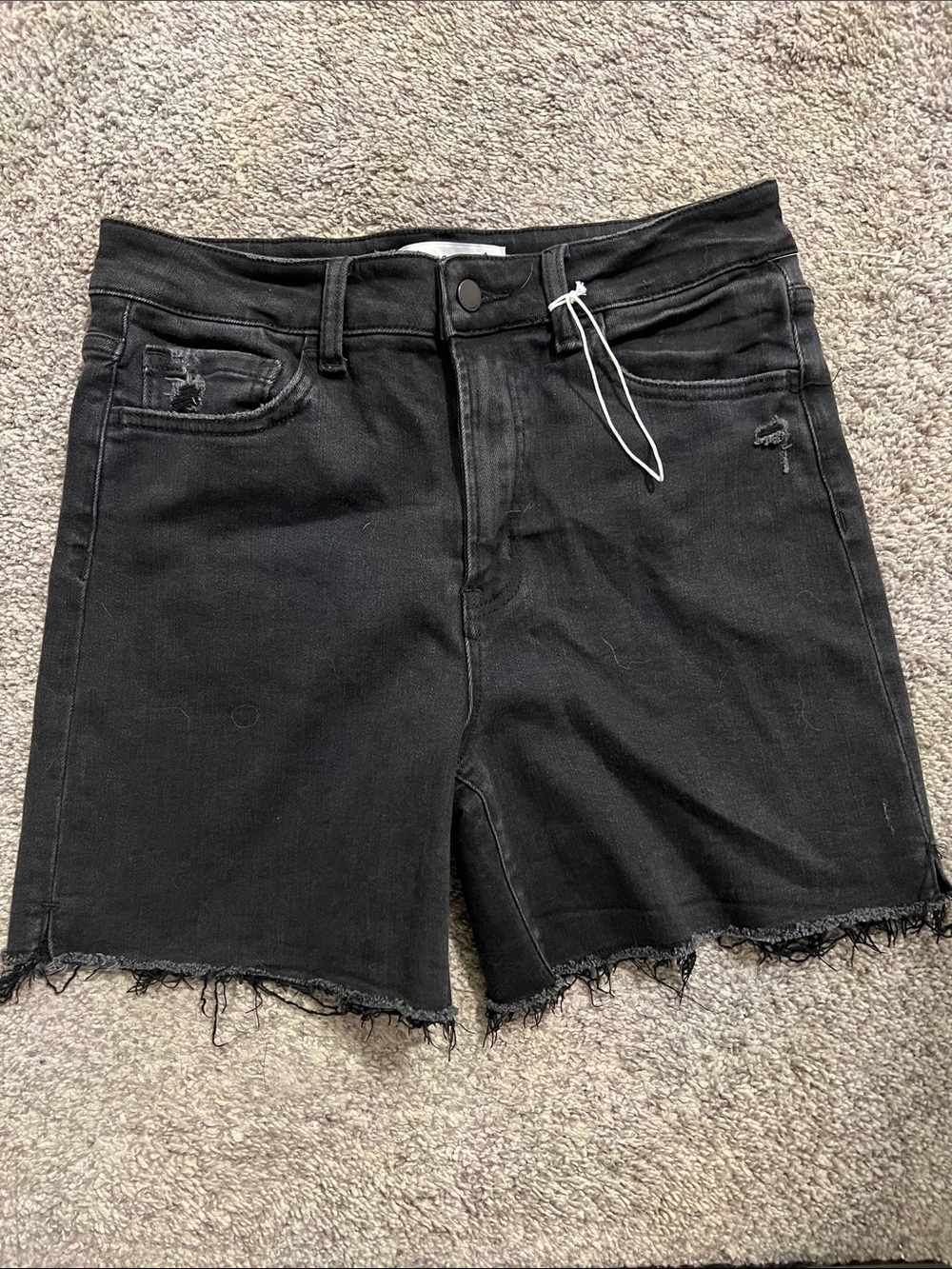 Flying Monkey Black Raw Hem Denim Shorts